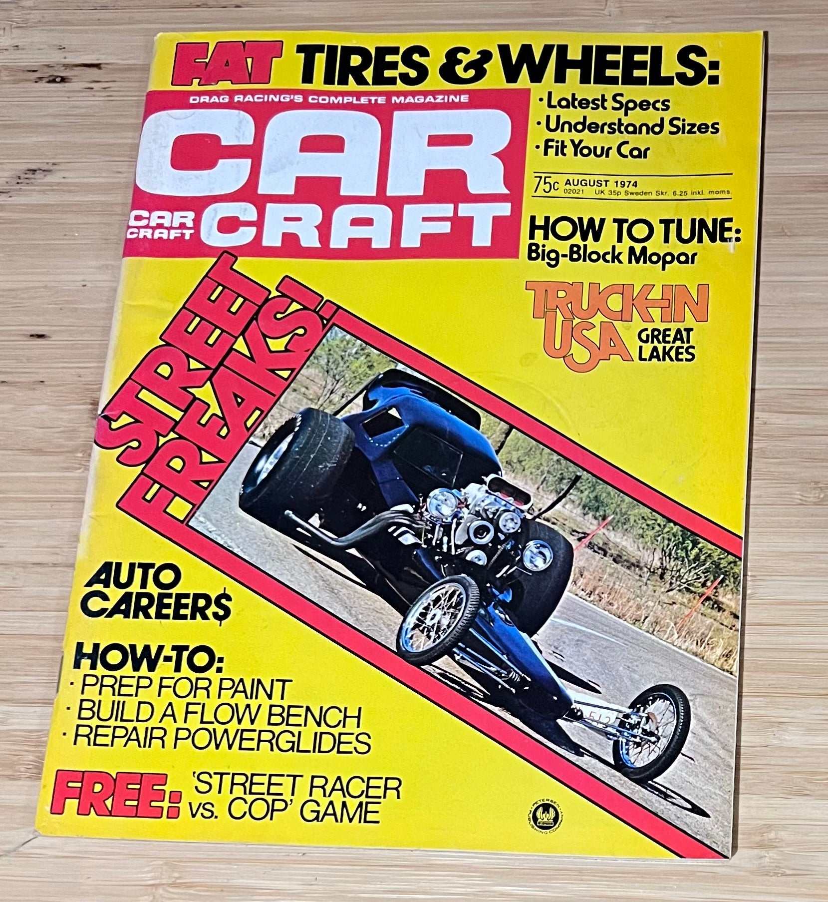 Car Craft August 1974 Magazine Eclectic Collection Featured Fat Tires Wheels Relic has been store safely away for decades and also features Street Freaks Truckin