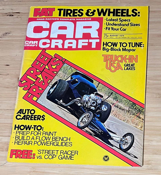 Car Craft August 1974 Magazine Eclectic Collection Featured Fat Tires Wheels Relic has been store safely away for decades and also features Street Freaks Truckin