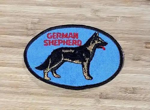 German Shepherd Vintage Patch Oval Dog Animals Canine Excellent Stitching NOS Item measures approximately 4.5 inches x 3 inches, OVAL detailed stitching