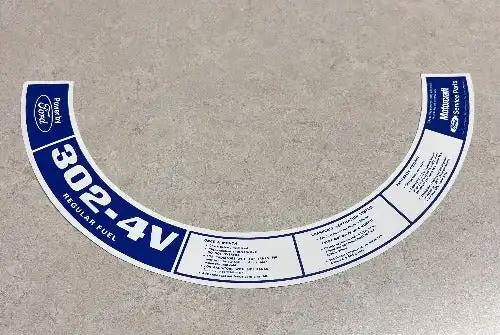 Ford 302 4V Regular Fuel Decal