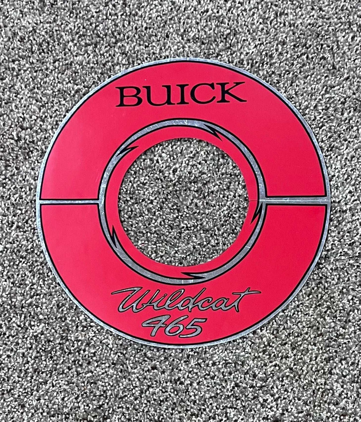 Buick Riviera 1964-66 14 inch Wildcat 465 Air Cleaner Decal Silver N.O.S. EXC Relic has been safely stored away for decades and measures approximately 14 inches circle