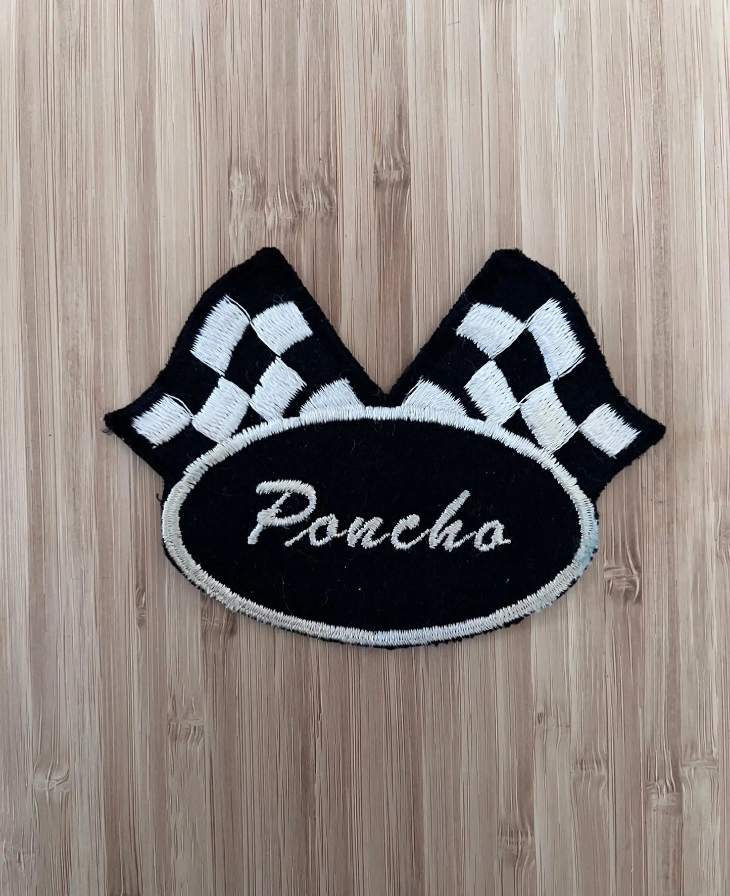 Pontiac Poncho Checkered Cross Flag Patch Vintage New Old Stock Very Rare Relic has been safely stored away for decades and measures approx 3.5 in x 4.5 in