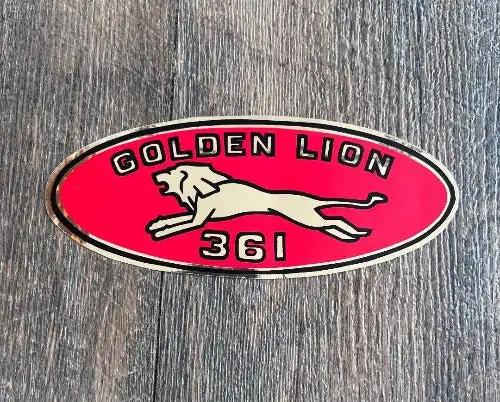 Chrysler GOLDEN LION 361 Decal Big Block V8 1959-1961 Valve Cover NOS Metallic This relic has been stored for decades and uniquely measures 2.5 in wide x 6.25 in