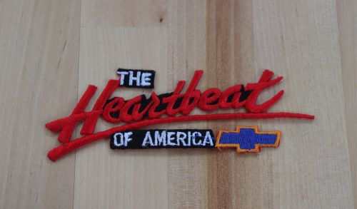 The Heartbeat of America Chevrolet Bowtie PATCH Chevy Script AUTO NOS This relic has been stored for decades it is measuring 1.5 inches in width x 4.75 inches length