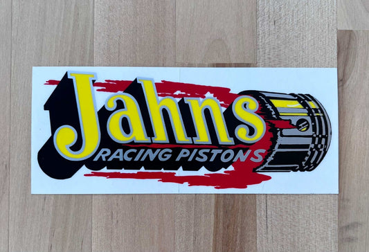 Jahns Racing Pistons Decal 1967 Classic Parts N.O.S. Window Item. This Relic has been stored safely away for decades and measures approx 2.5 in x 6 in. Other Piston 
