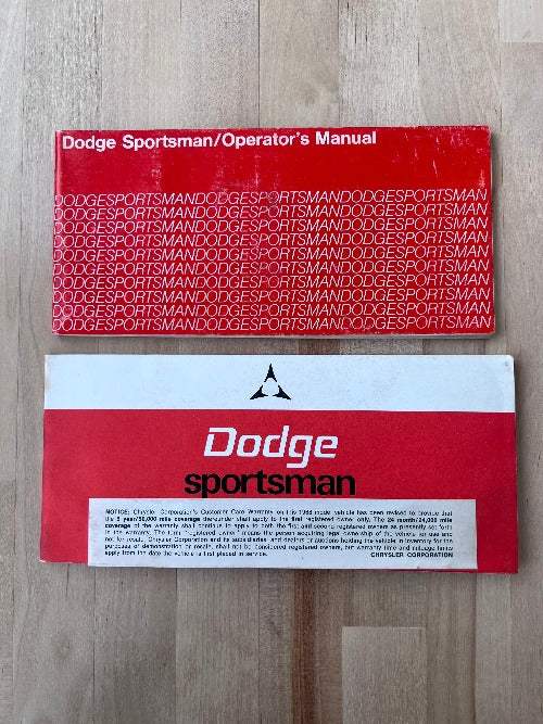 Dodge SPORTSMAN Operators Manual
