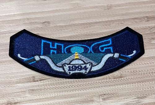HARLEY DAVIDSON HOG PATCH for the 1994 year measures approximately 6 x 2 inches, detailed stitching and in mint condition.  A great item for the HOG member.  Collect