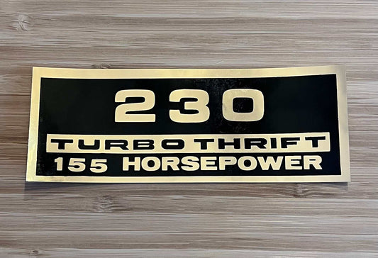 230 TURBO THRIFT 155 HP Decal
