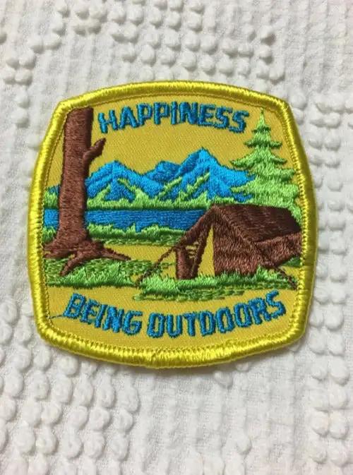 Happiness Being OUTDOORS VINTAGE PATCH
