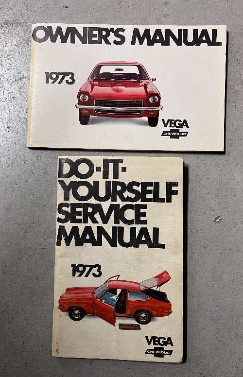 1973 Chevrolet Vega Original Owners Manual and Service Manual Set Vintage NOS Brochures Relic has been stored away safely for decades and must have for the VEGA own