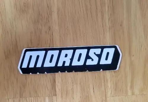 MOROSO Oil High Performance Parts DECAL Vintage RACING Mint Item is an adhesive decal. This relic measures 1 inches by 4Relic has been safely stored away for decades