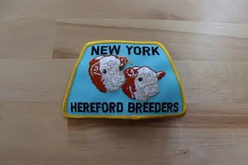 New YORK Hereford Breeders PATCH COW Cattle Animals Mint Exc Farm NOS Relic has been safely stored away for decades measures approximately 4 inches x 2.5 inches