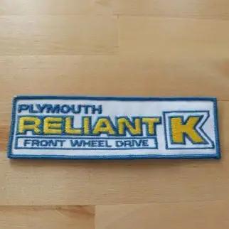 PLYMOUTH RELIANT K PATCH Front Wheel Drive AUTO NOS VINTAGE EXC STITCHING measuring approx 6 in x 2 inches A great piece to add to your vintage auto Never displayed