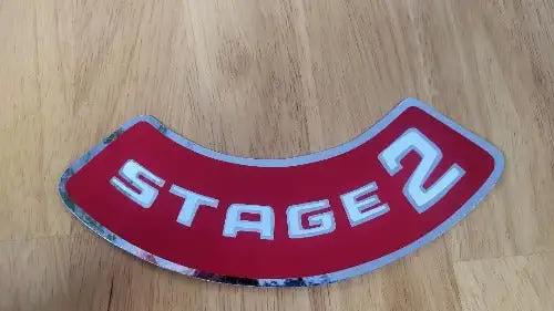 Buick GS Stage 2 Decal Red Metallic Air Cleaner 1970-1972 Auto N.O.S. This relic has been stored for decades and measures 3 inches in width by 7 inches in length.