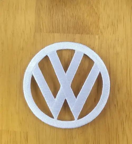 Volkswagen Patch White VW Laser Circle Auto N.O.S. Mint Condition Look. This relic has been stored for decades and measures 2.5 inch circle. Also have other Colours