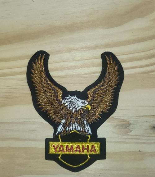 Yamaha Eagle Motorcycle Patch Vintage for Jacket, Shirt, Hat NOS Item. This relic has been stored for decades and the wings measure 4 in wide and the height is 5 in.