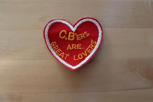 CBers ARE GREAT LOVERS Heart PATCH Vintage Eclectic New Old Stock Fun Relic has been safely stored away for decades and it is time to break them out and enjoy them