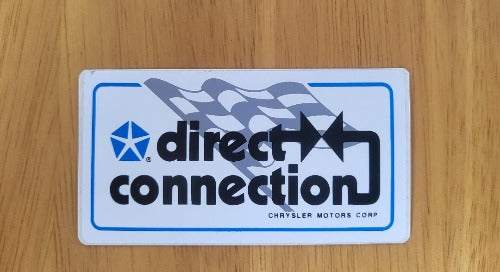 Direct Connection Decal Plymouth Chrysler Dodge Cross Flag Rectangle Mopar  This relic has been stored for decades and uniquely measures 2 inches x 4.5 inches