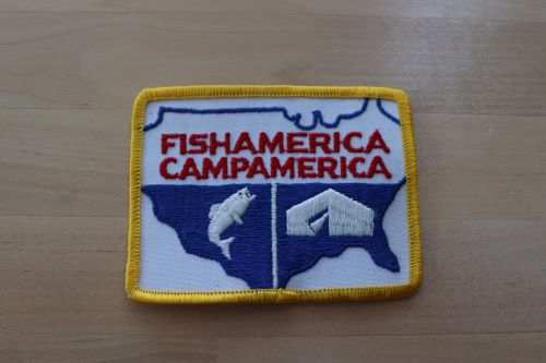 FISHAMERICA CAMPAMERICA USA PATCH CAMPING FISH TENT NATURE EXC FISHING CAMPING
