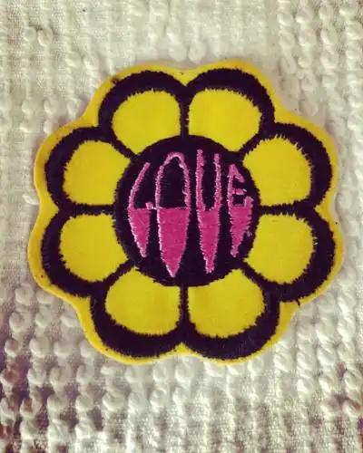 LOVE FLOWER Retro PATCH Diecut Hippy Style Characters MINT Vintage