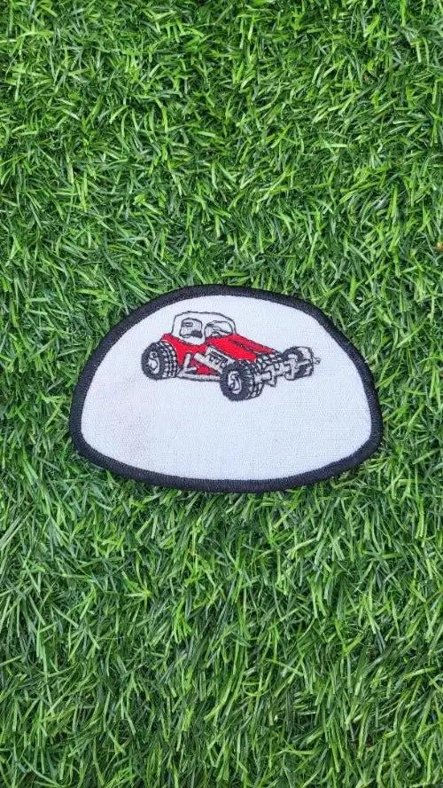 HOT ROD RACING STOCK CAR PATCH Vintage and MINT Condition N.O.S. ITEM. Measures 3 x 4 inches oval, red HOT ROD Stock Car Racing patch. Various colours available too!