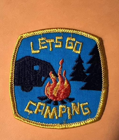LETS GO CAMPING PATCH Retro EXC Vintage CAMPING and NATURE NOS. This is a great vintage retro patch with the LETS GO CAMPING message. Great logo, detailed stitching.