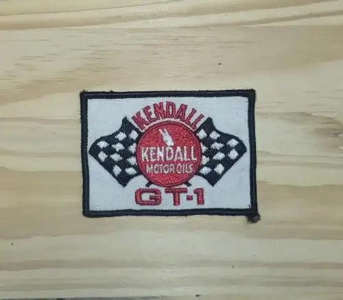 Kendall Motor Oils GT 1 Patch Cross flags Racing Vintage Mint NOS Item. Great petrol patch for the gas oil collector.  The patch measures approximately 2.5 x 3.5 in