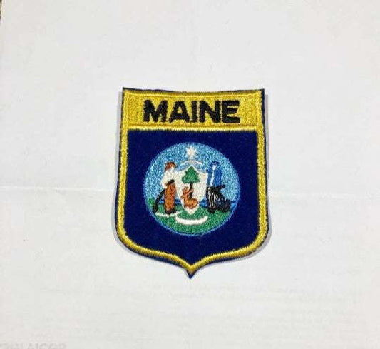 MAINE CREST State Flag PATCH Mint ExC Item Colorful Detail Logo Vintage Item, Great for the Flag collector or Americana memorabilia collector. Excellent stitching