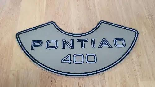 Pontiac 400 Decal Top Air Cleaner 1970 Firebird Trans Am GTO Auto Part. This relic has been stored for decades and measures 4 inches in width by 8.5 inches in length