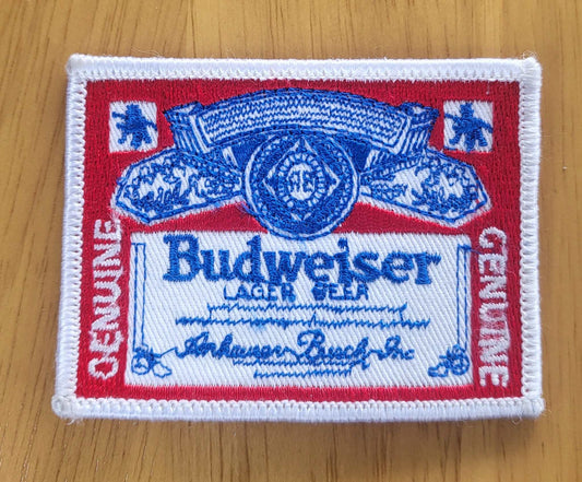 Vintage BUDWEISER LAGER BEER LABEL CREST Patch Unique Beer Brew Collectible