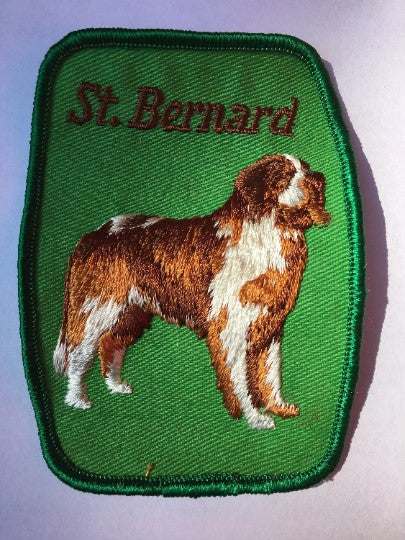Saint BERNARD Dog PATCH Detailed Stitching Vintage Animals Item Rare