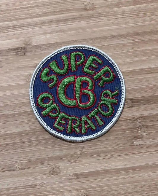 SUPER CB OPERATOR 1970s PATCH Eclectic Vintage Mint Green N.O.S. Item Relic has been stored away safely for decades and measures approximately 3 in circle Detailed