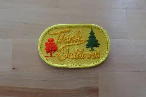 Think Outdoors PATCH Nature Camping Mint New Old Stock Vintage Yellow measures 3.5 x 2 in and is in excellent vintage condition Incredible detailed web stitching