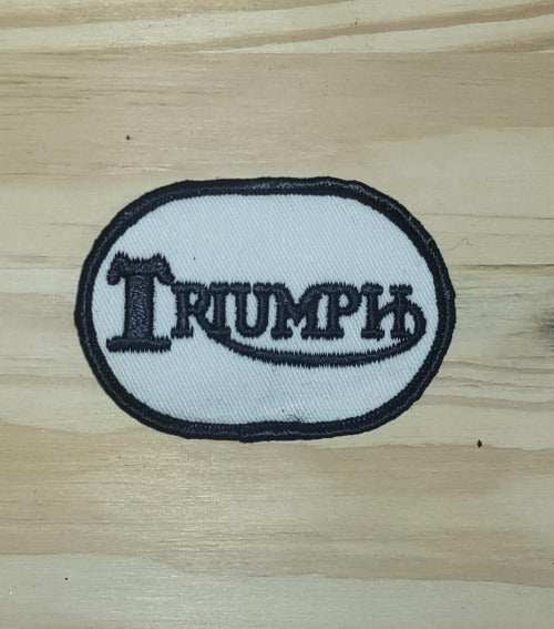 Triumph Motorcycle Patch This relic has been stored for decades and the oval measure 2 inches wide and the length is 3 inches. You will be very happy with the detail