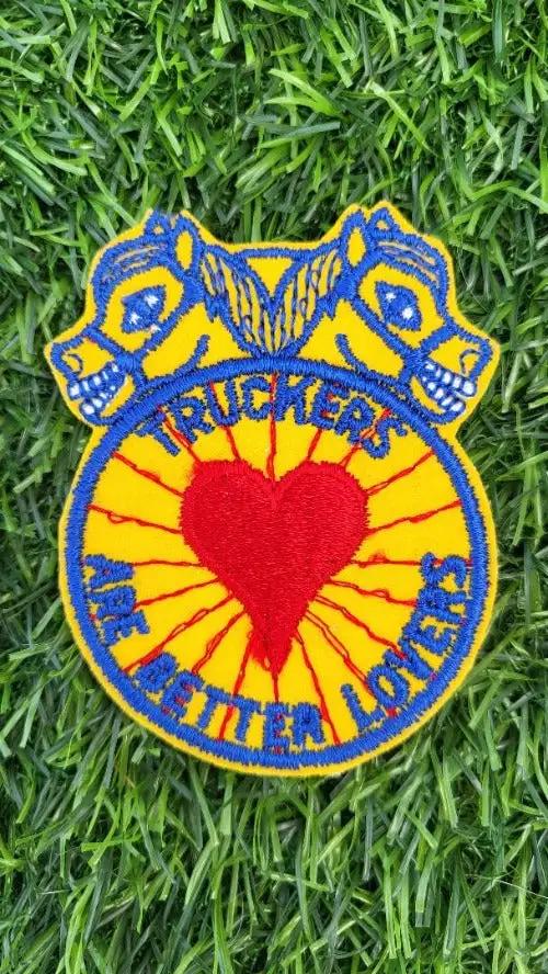 TRUCKERS ARE BETTER LOVERS Vintage Unique Patch EXC Center Heart Logo. TRUCKERS ARE BETTER LOVERS Vintage Patch measures approximately 3 x 2 inches, in new old stock