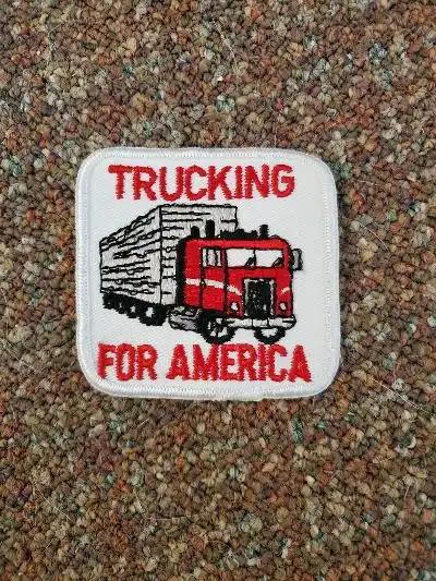 VINTAGE TRUCKING FOR AMERICA SemiTruck Tractor Trailor NOS MINT PATCH Trucking for America Patch, mint item, vintage retro and relevant.  Take any route across the country and truckers share the road, moving products, for you and me!   Automotive PG Relics